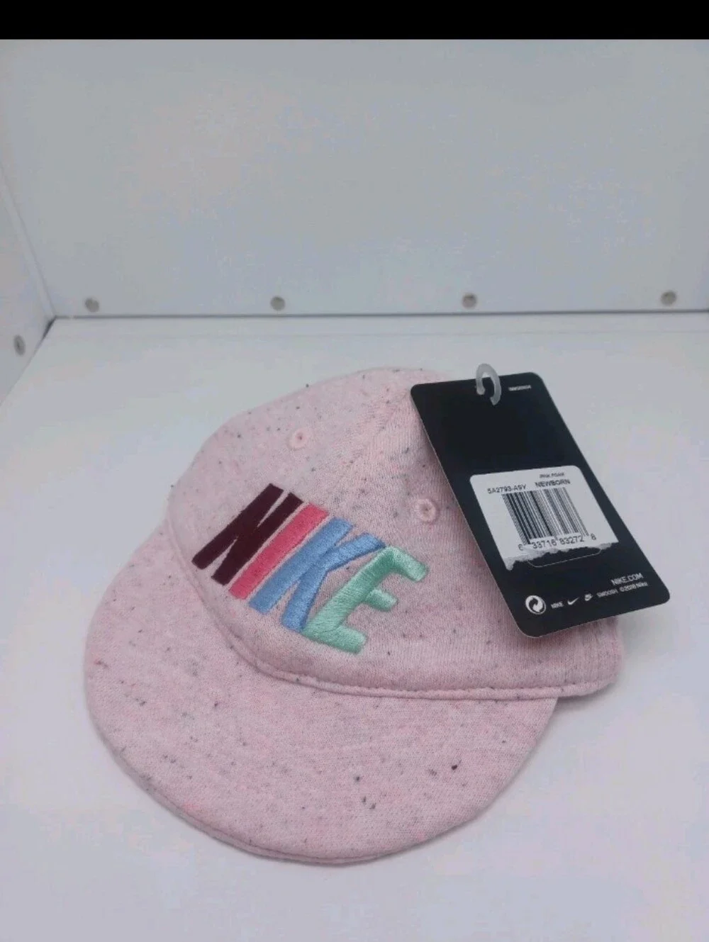 NWT Rare Nike Infants Newborn Girl's French Terry Baseball Cap Hat Soft Pink